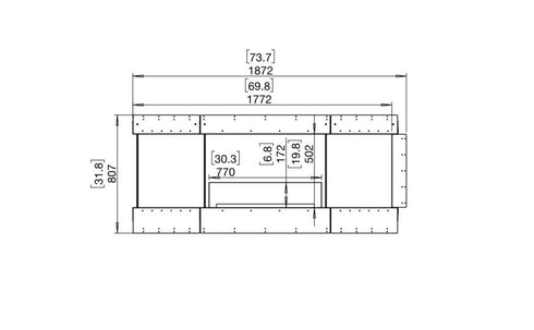 Ecosmart Fire Flex 68PN.BX2 Peninsula Fireplace Insert - Black Finish / Black Burner - ESF.FX.68PN.BX2.B